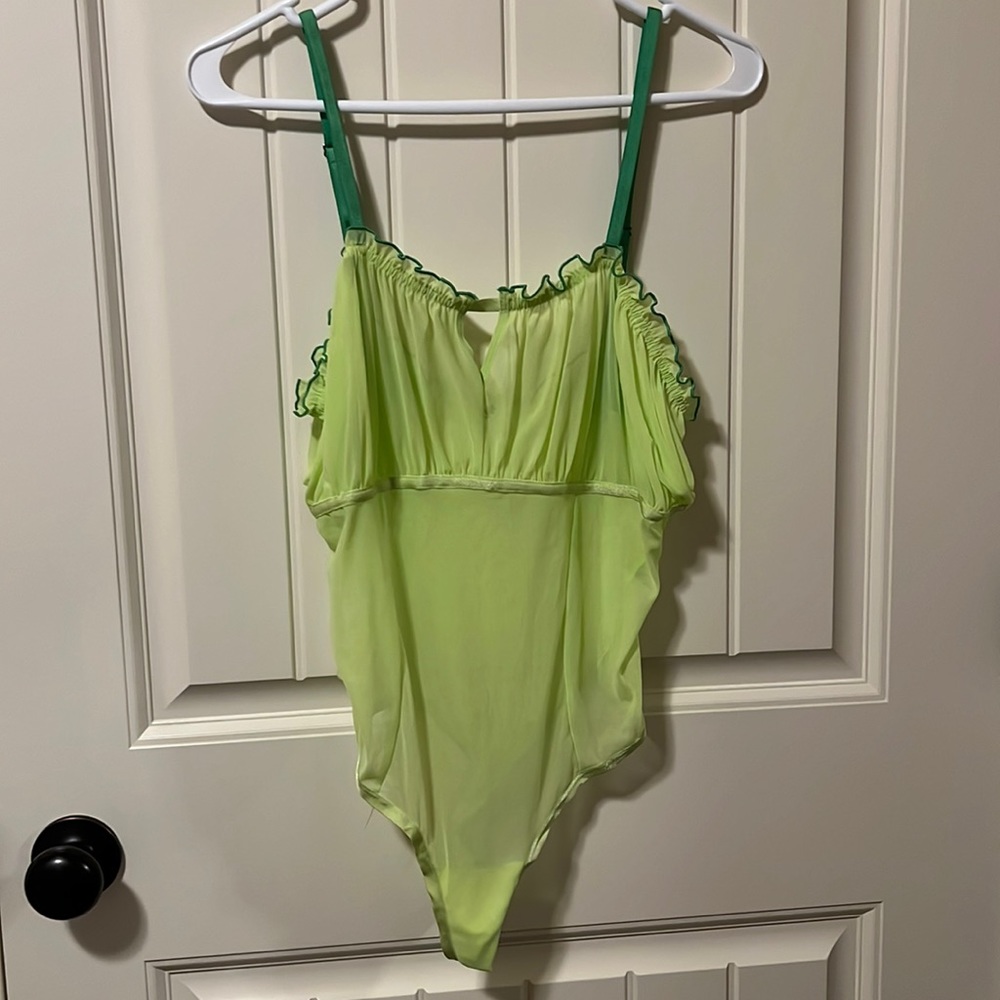 PARADE Silk Mesh ruffle Bodysuit